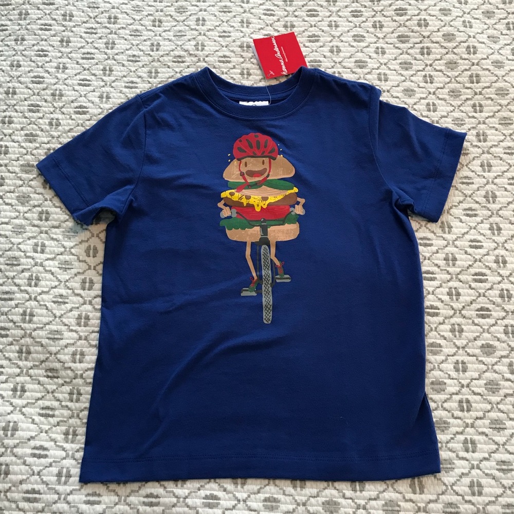 Hanna Andersson Blue Burger Bicycle Tee